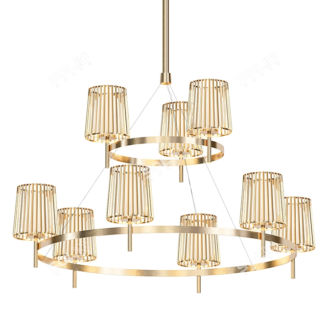 Elegant Dual Light Fixture 3D model image 1