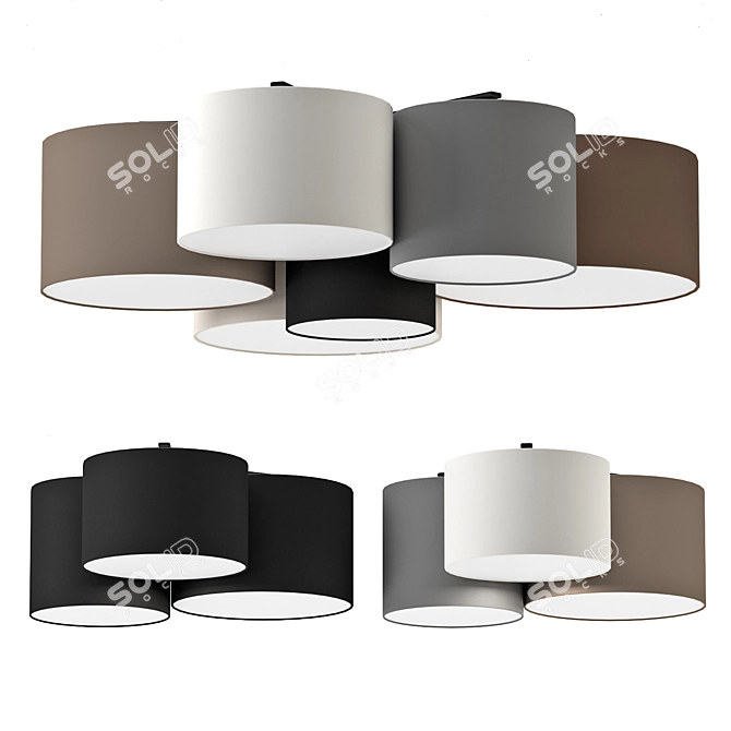 Eglo Pastore Fabric Drum Cluster 3D model image 1