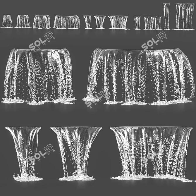 Waterfall Cascading Fountain Nozzles 3D model image 1