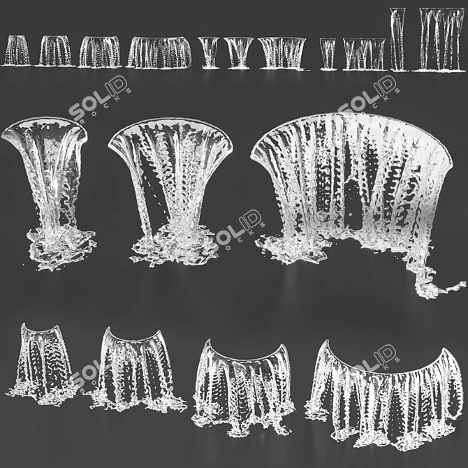 Waterfall Cascading Fountain Nozzles 3D model image 2