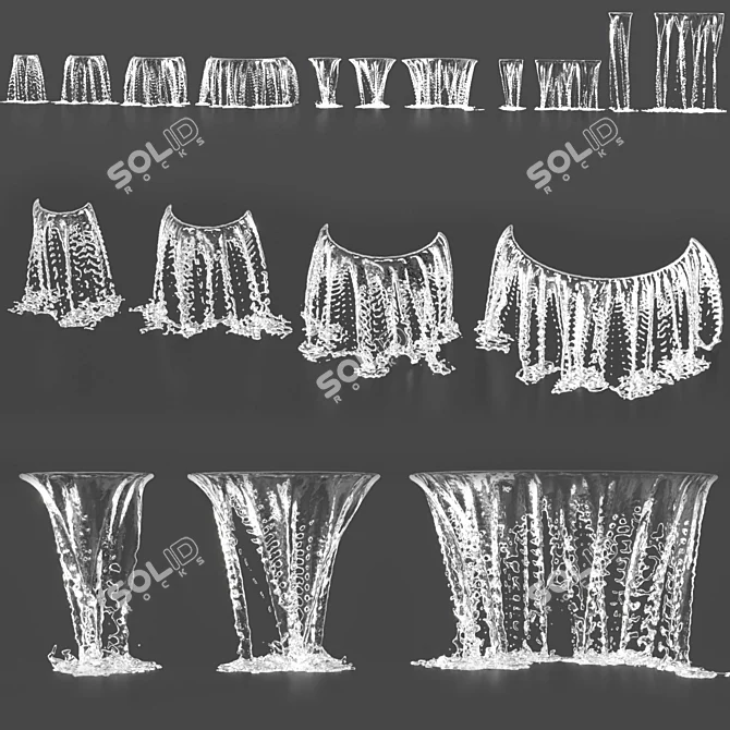 Waterfall Cascading Fountain Nozzles 3D model image 3