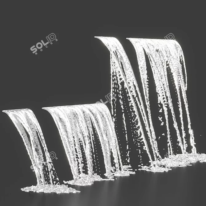 Waterfall Cascading Fountain Nozzles 3D model image 6