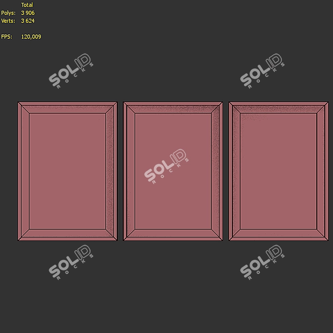 Modern Plant Branch Frame Set 3D model image 7