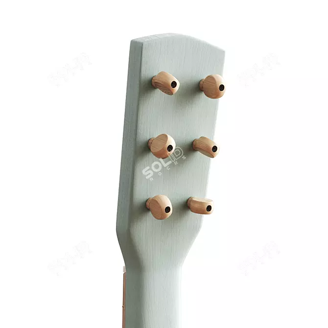 ZARA Wooden Guitar - Musical Masterpiece 3D model image 5