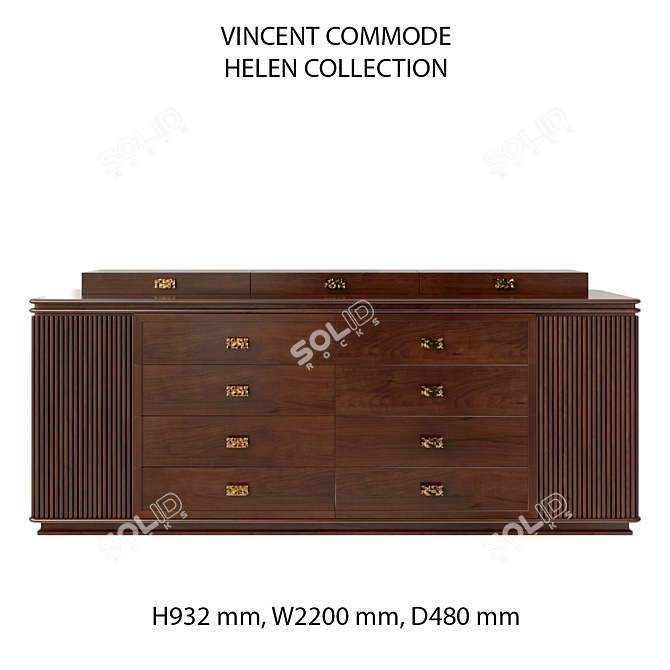 Elegant Vincent Commode Organizer 3D model image 1