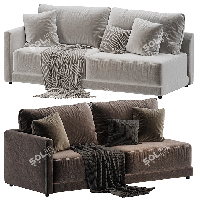 Modern Deep Left Arm Sofa 3D model image 1