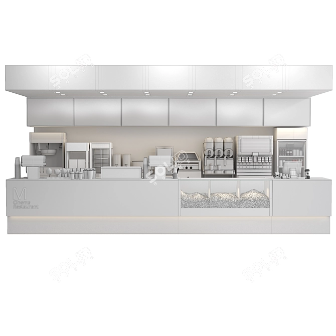 Cinema Restaurant Equipment fbx Export 3D model image 6