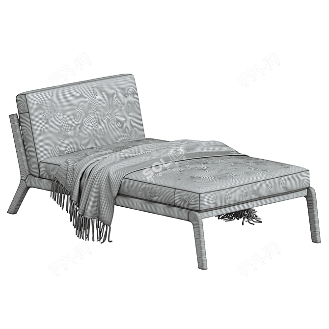 Plaid Chaise Lounge by Usona 3D model image 3