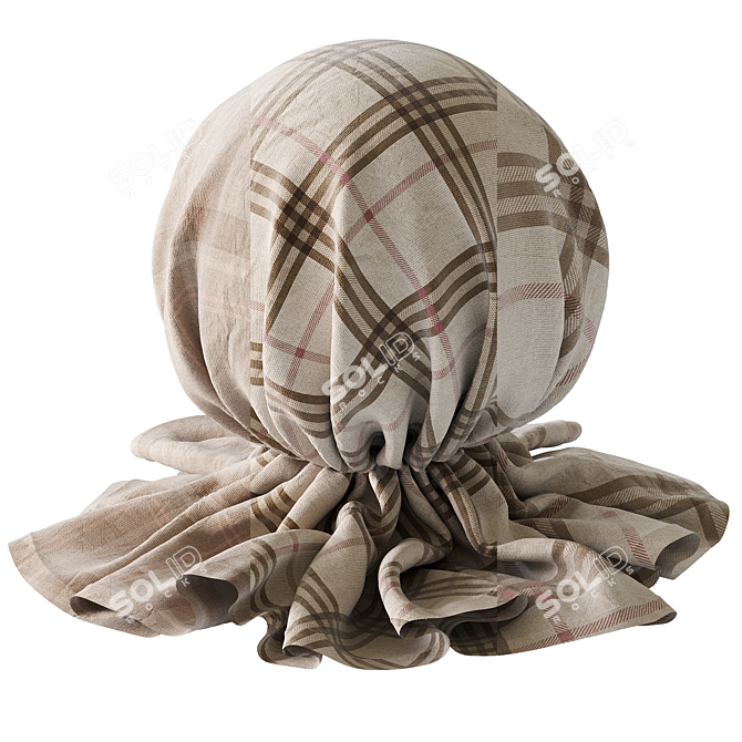 Russian Checkered Fabric 3D model image 1