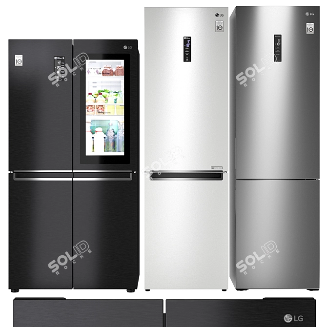 LG Refrigerator Set Trio 3D model image 1