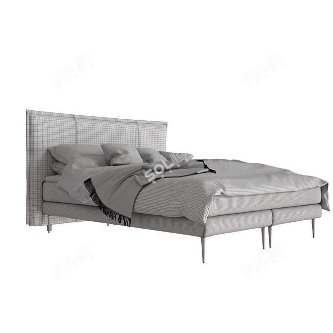 Scandic Style Felix Deluxe Bed 3D model image 6