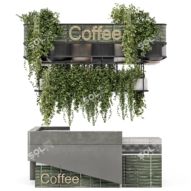 Modern Coffee Reception Desk Set 3D model image 4