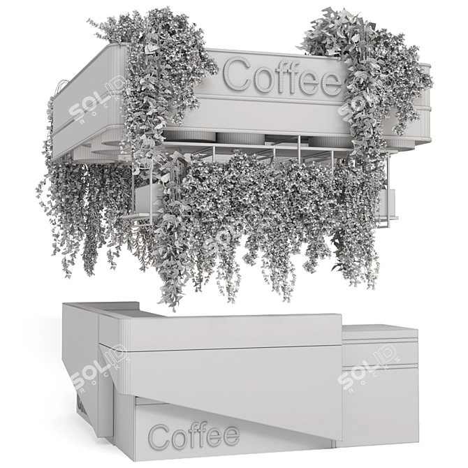 Modern Coffee Reception Desk Set 3D model image 5