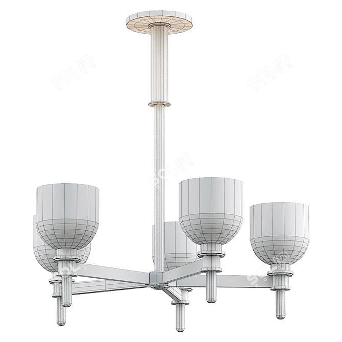  Modern Steel Pendant Light 3D model image 3