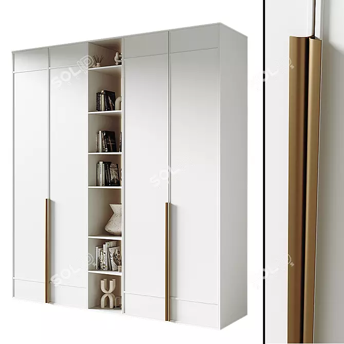 Modern Wardrobe Model 060 3D model image 2