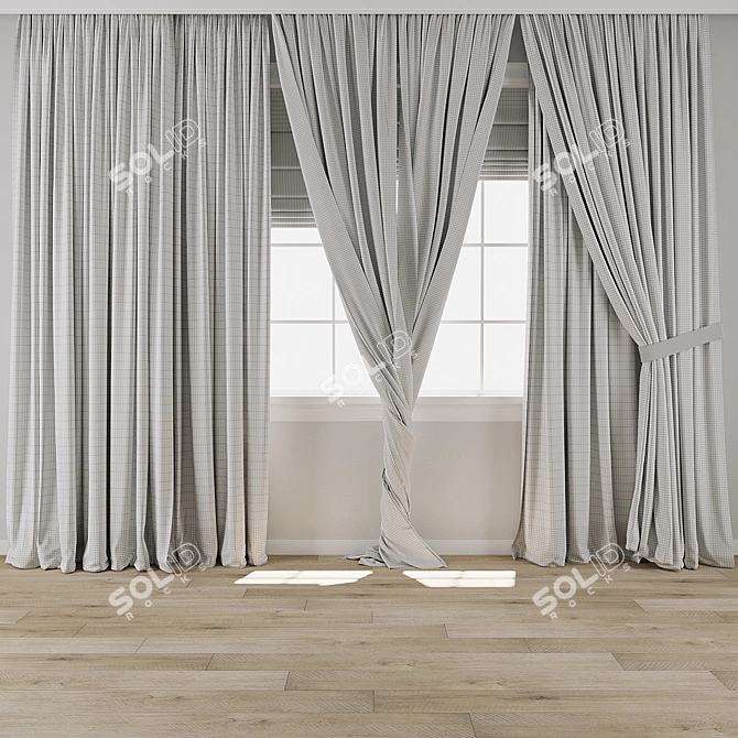 3D Curtain Model Set 3D model image 3