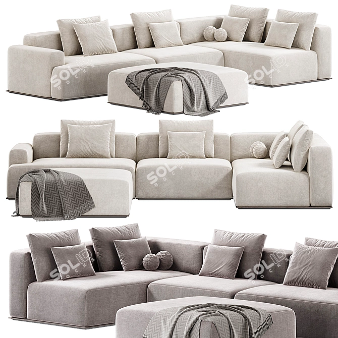 Modern Zeppelin Okha Sofa Design 3D model image 1