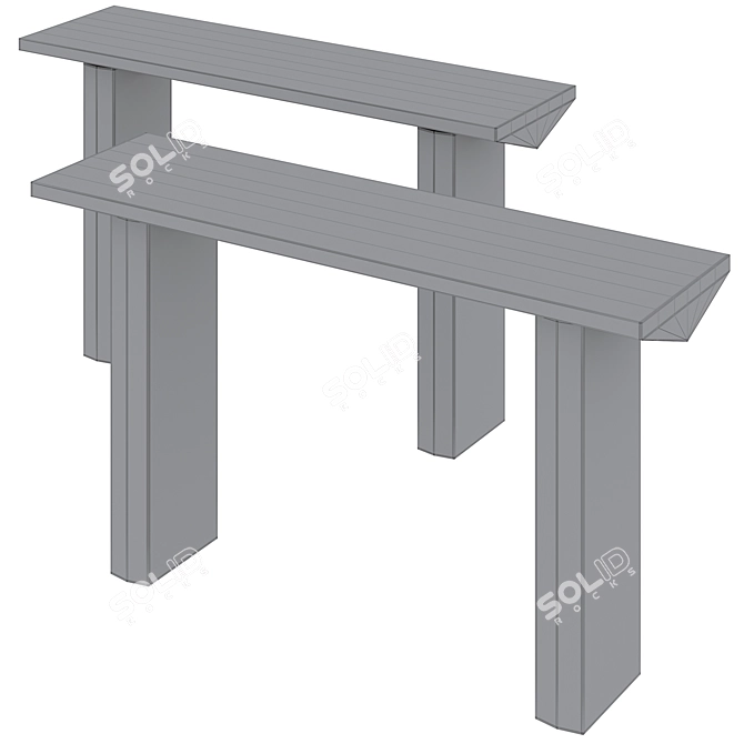 Sleek Carly Console Table 3D model image 6