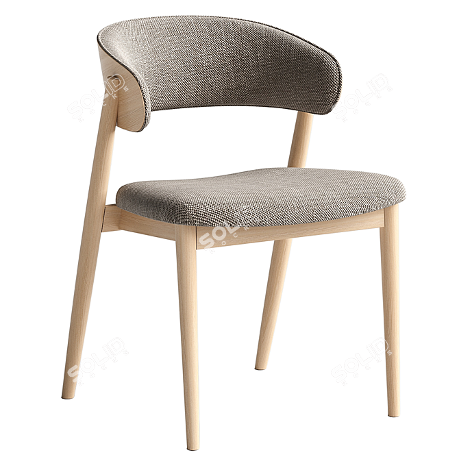 Siena Chair: Beige Brown Elegance 3D model image 1