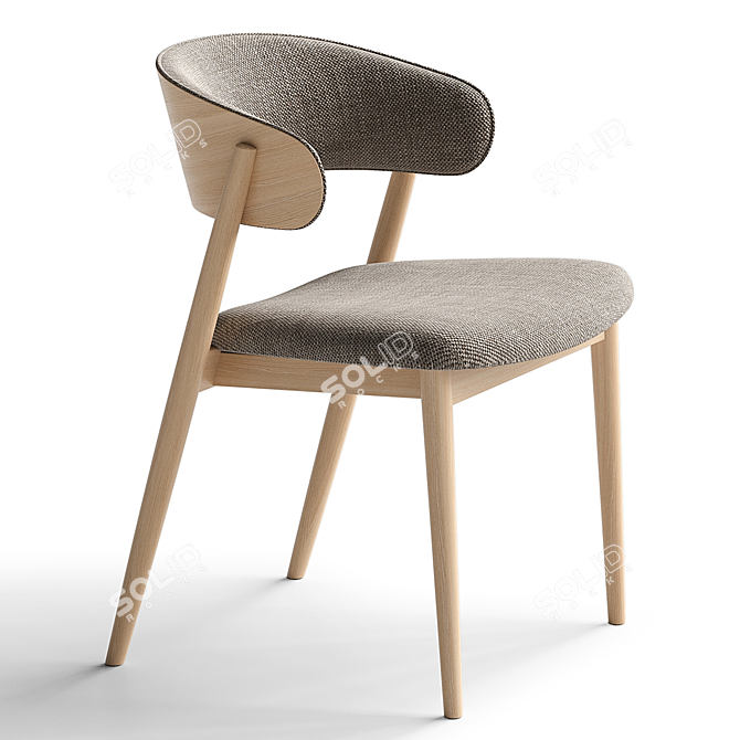 Siena Chair: Beige Brown Elegance 3D model image 2