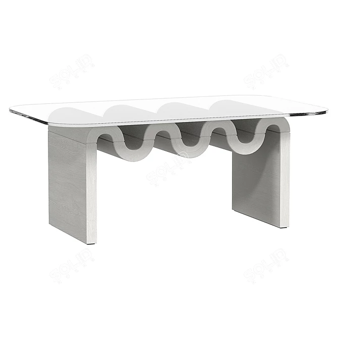Modern Aria Coffee Table: 60.9x101.6x41.4cm 3D model image 1