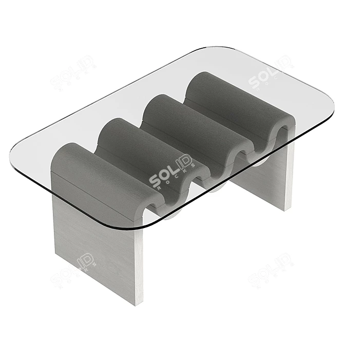 Modern Aria Coffee Table: 60.9x101.6x41.4cm 3D model image 5