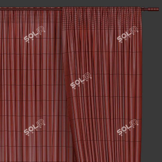  Geometric Print Curtain Panel 3D model image 4