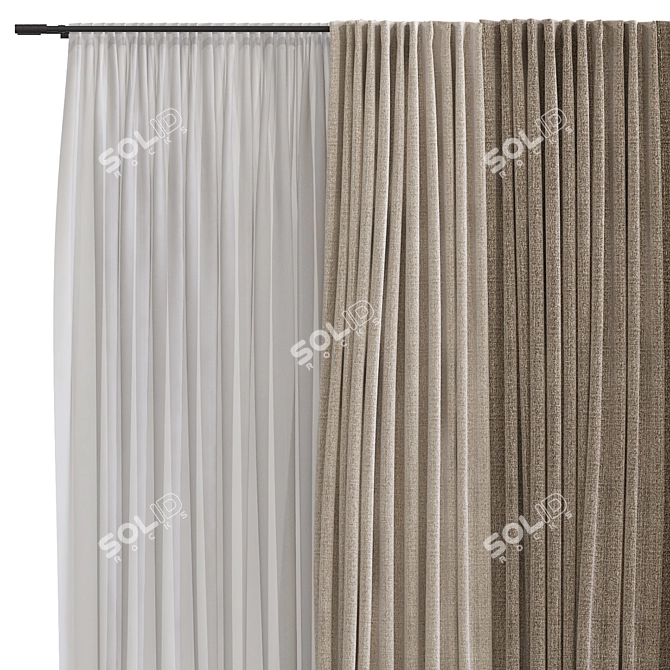  Origami-inspired Curtain Design 3D model image 3