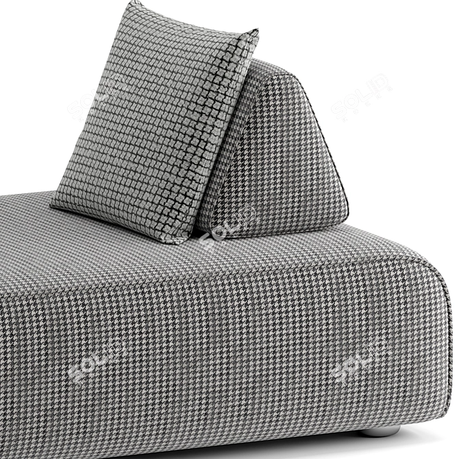 Scandinavian Fabric Chaise Lounge Chair 3D model image 5