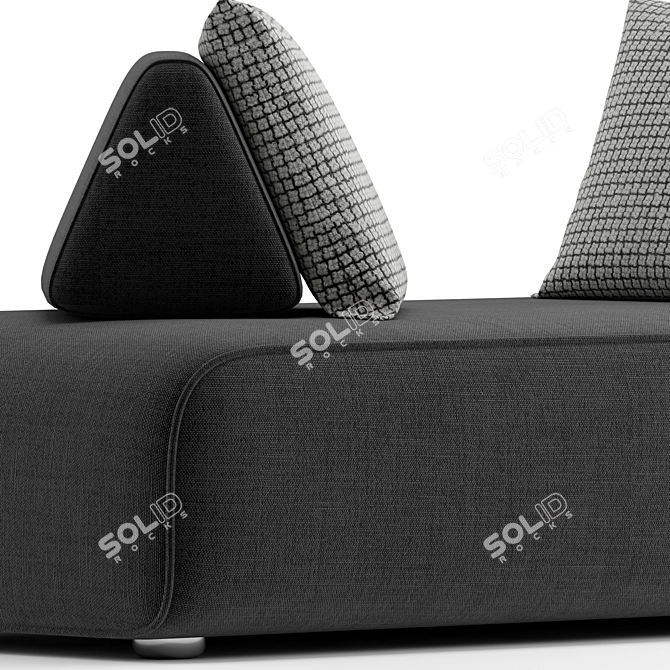 Scandinavian Fabric Chaise Lounge Chair 3D model image 6