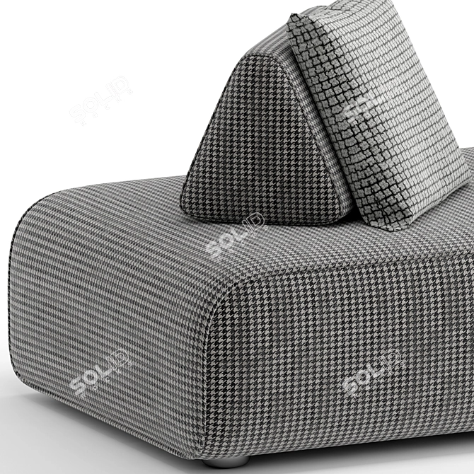 Scandinavian Fabric Chaise Lounge Chair 3D model image 7