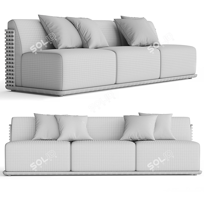Revamp Your Space with RH TRELICA Teak Sofa 3D model image 4