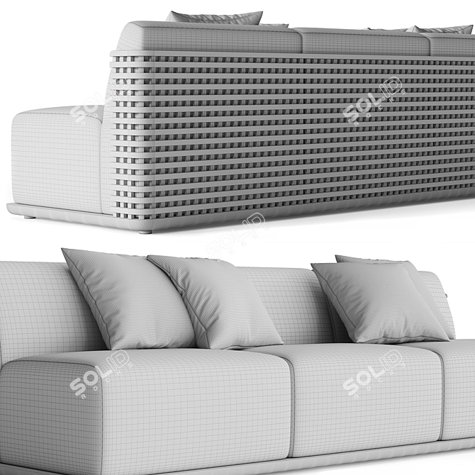 Revamp Your Space with RH TRELICA Teak Sofa 3D model image 5