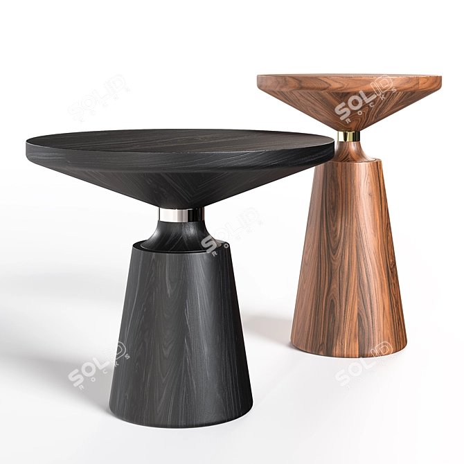 Handcrafted Walnut Nicole Coffee Table 3D model image 1