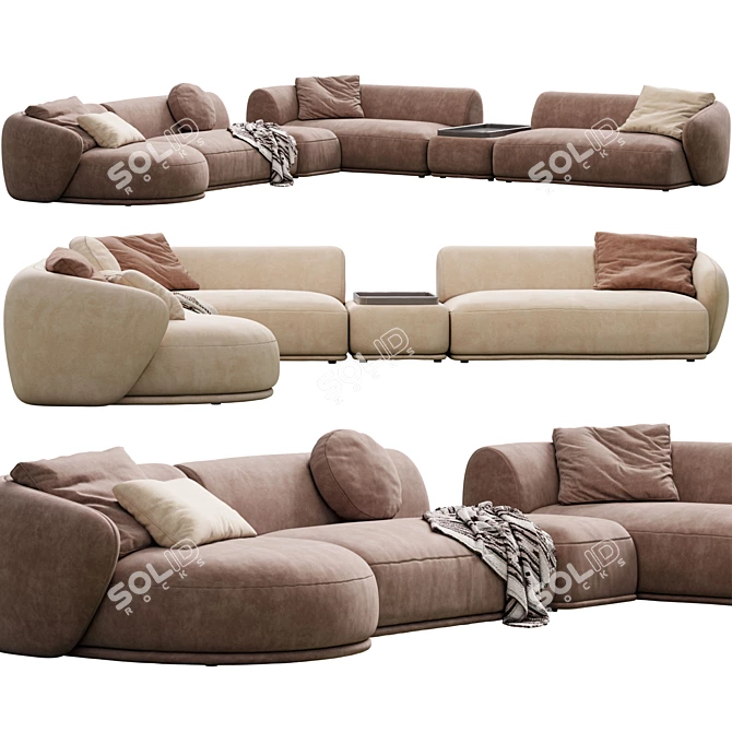 Elegant Meridiani Sofa Rene Design 3D model image 1