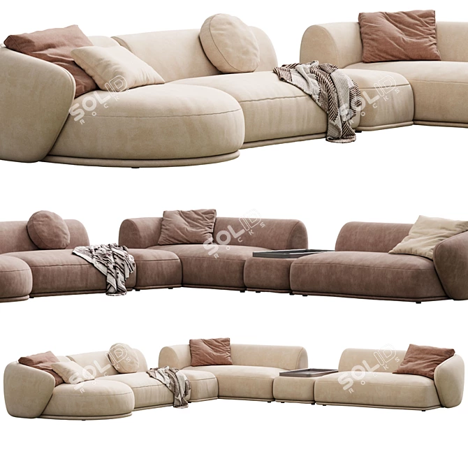 Elegant Meridiani Sofa Rene Design 3D model image 2