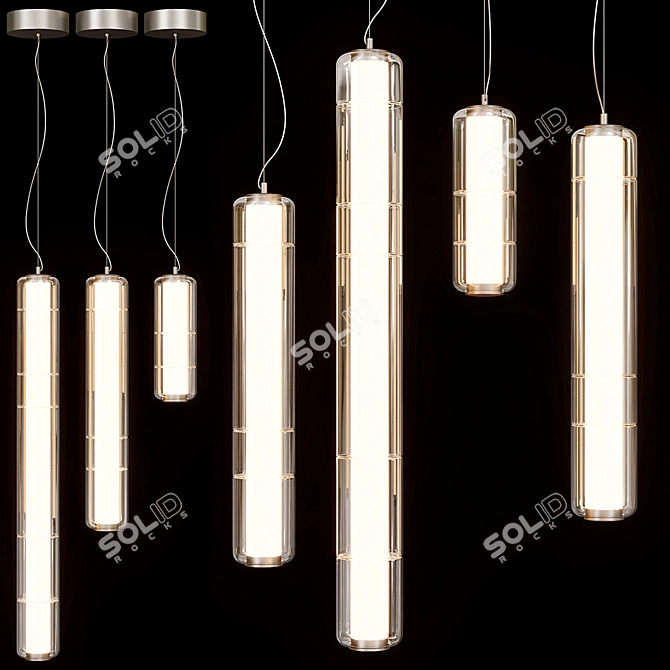 Leucos Glass Pendant Lamps Set 3D model image 1