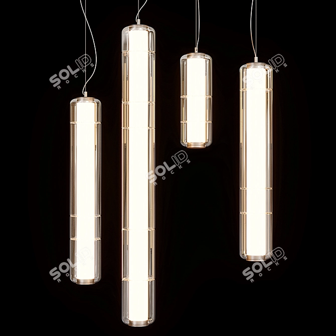 Leucos Glass Pendant Lamps Set 3D model image 3