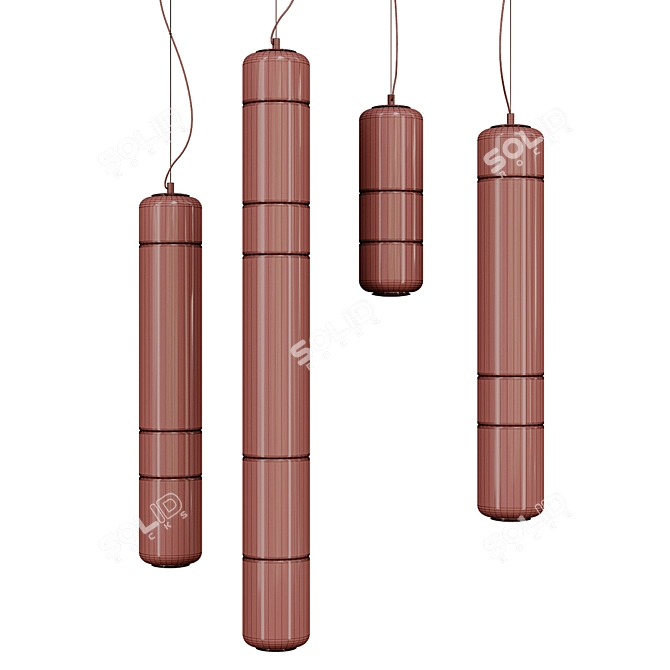 Leucos Glass Pendant Lamps Set 3D model image 4