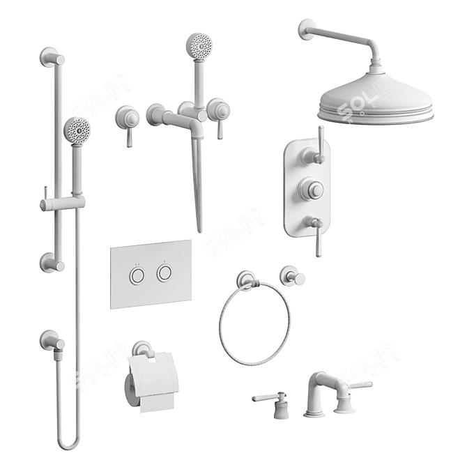 Luxury THG Beaubourg Faucet Set 3D model image 5