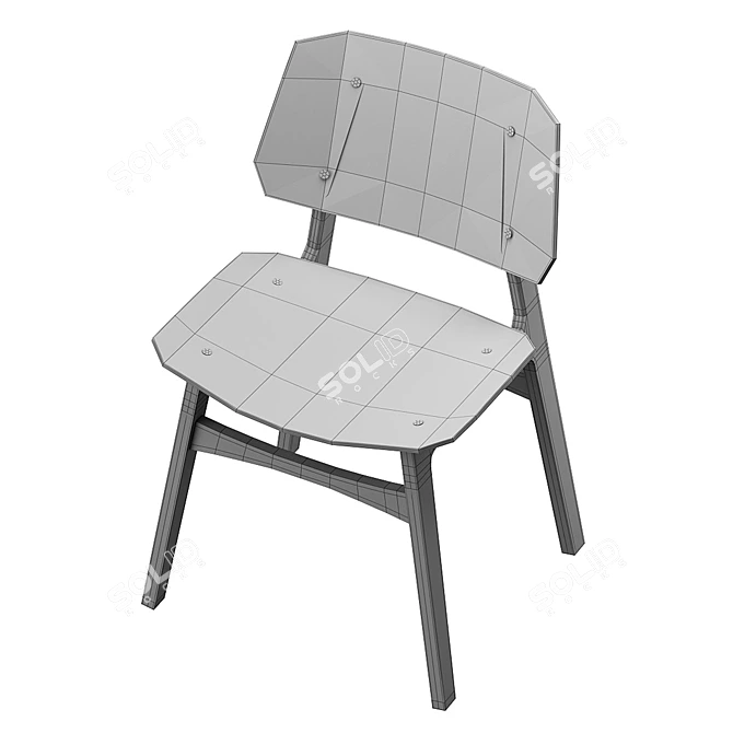 Modern Scandinavian Style Dining Chair 3D model image 7