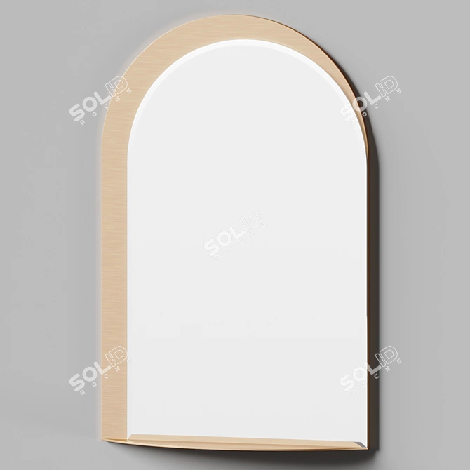 Elegant Arched Metal Mirror Shelf 3D model image 2