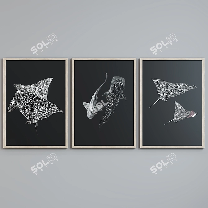 Modern Sea Creatures Picture Frame Set 3D model image 4