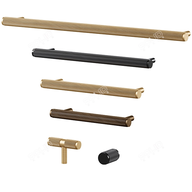 MERAKI Solid Brass Furniture Handles 3D model image 1