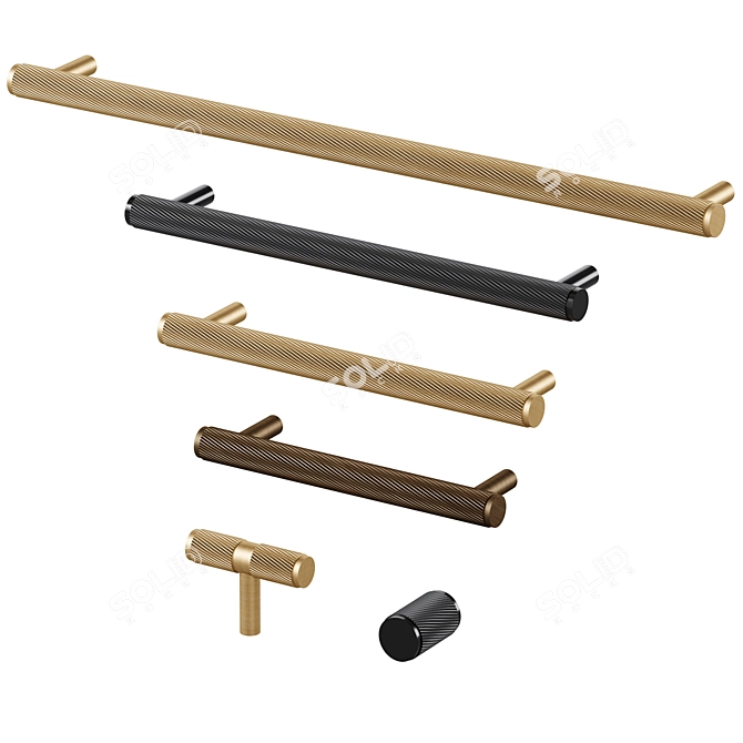 MERAKI Solid Brass Furniture Handles 3D model image 4