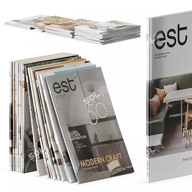 EST Designer Magazines Set 3D model image 3