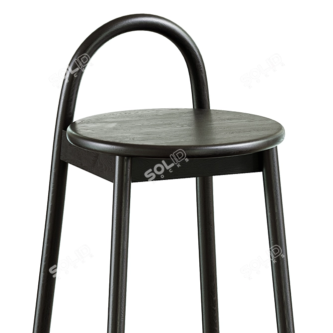 Elegant Circle Half-bar Stool 3D model image 5