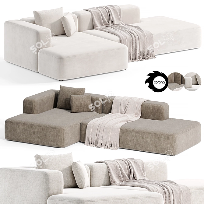 Tamamm Stone Modular Sofa 2 3D model image 3