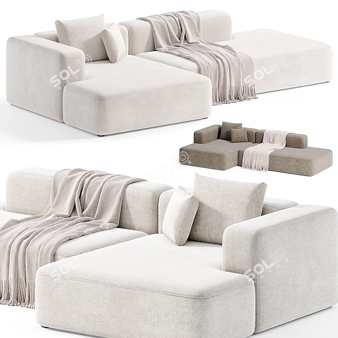 Tamamm Stone Modular Sofa 2 3D model image 4