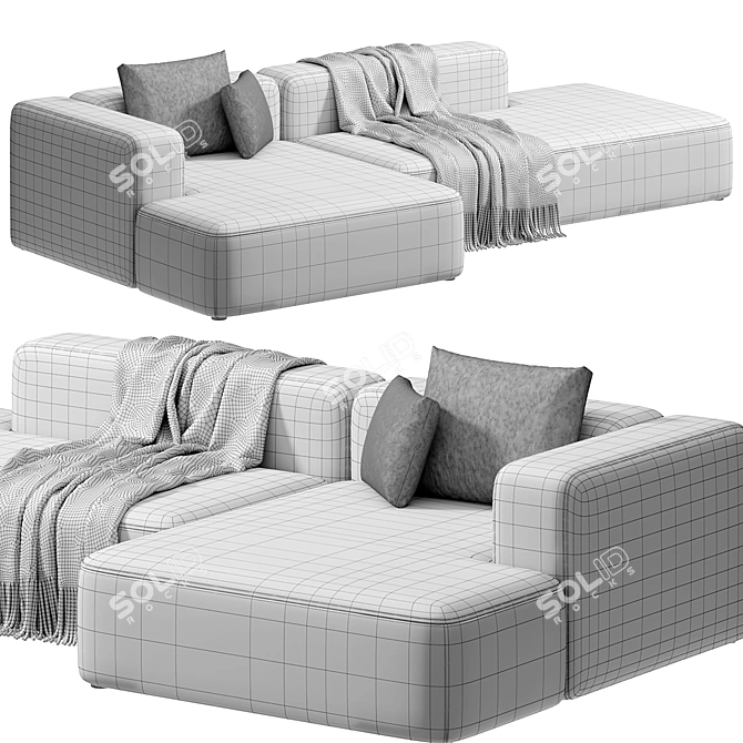 Tamamm Stone Modular Sofa 2 3D model image 5